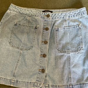 Button Up Mini Skirt